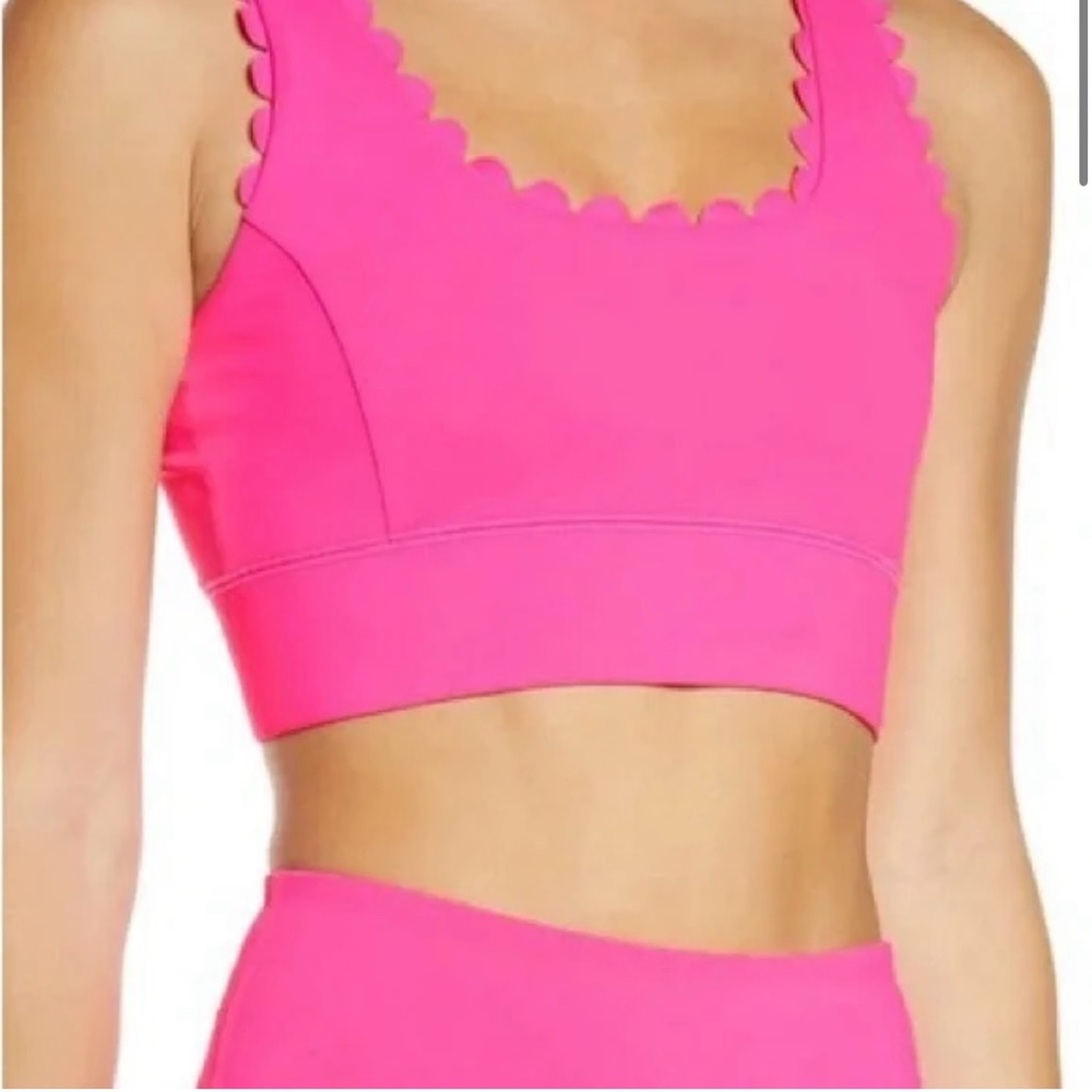 IVL Collective hot pink scalloped power sports bra activewear size 8